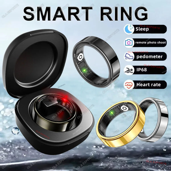 Sleek Smart Health Ring with Heart Rate & Sleep Tracking