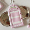 Pink Strawberry Card Holder Keychain