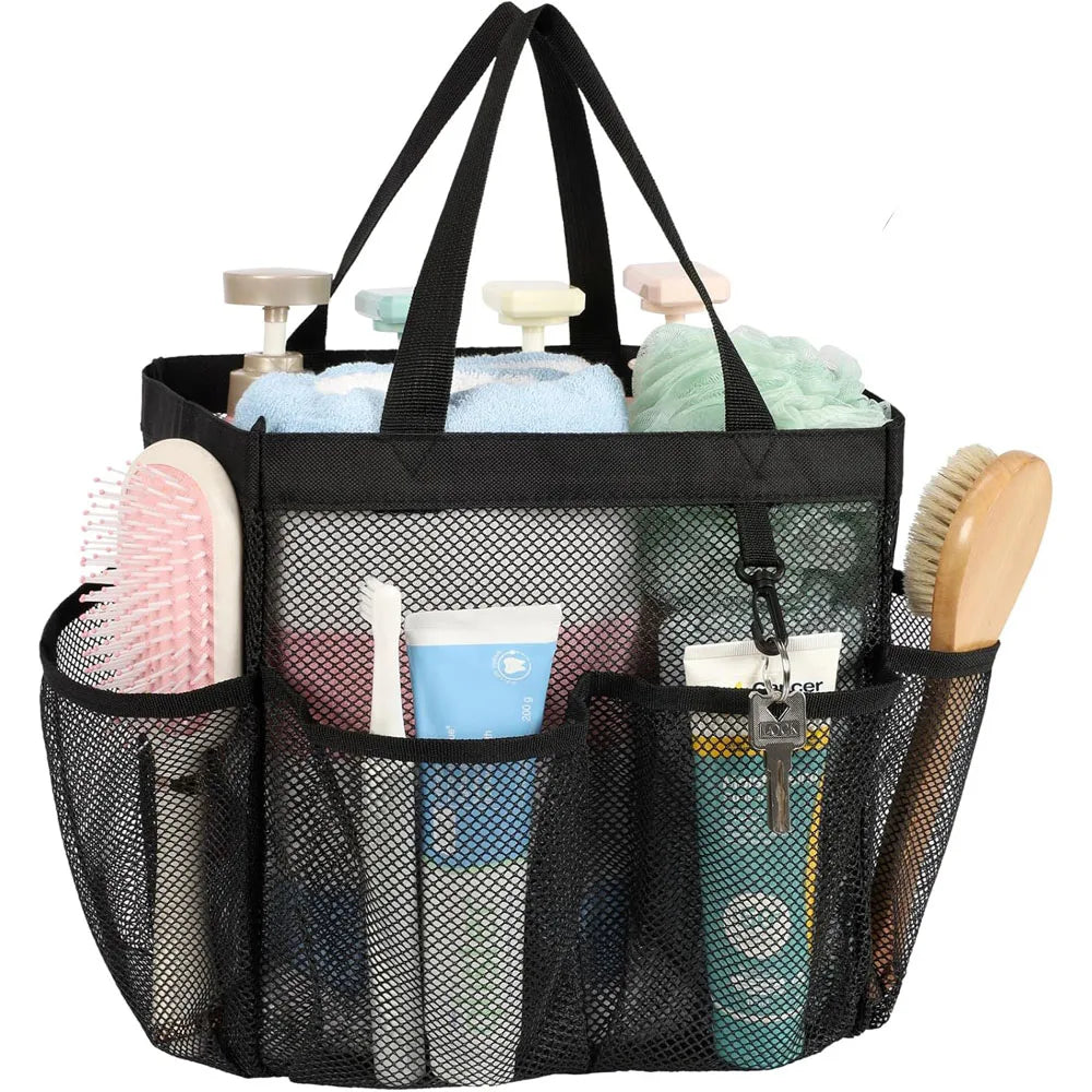 Mesh Shower Caddy with 8 Pockets and Handles