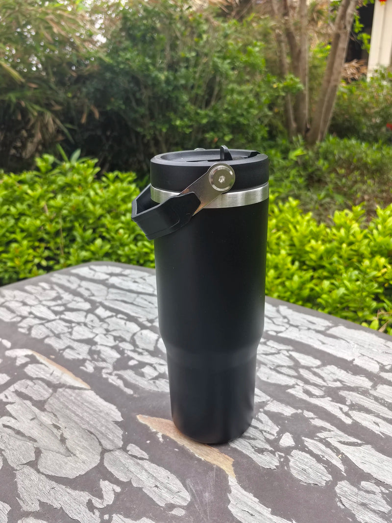 30oz Stainless Steel Vacuum Insulated Tumbler with Handle and Straw