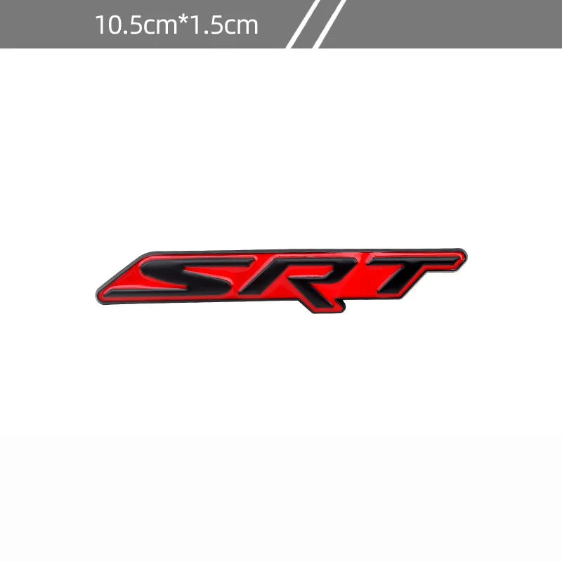 Red and black SRT grille emblem metal front sticker accent