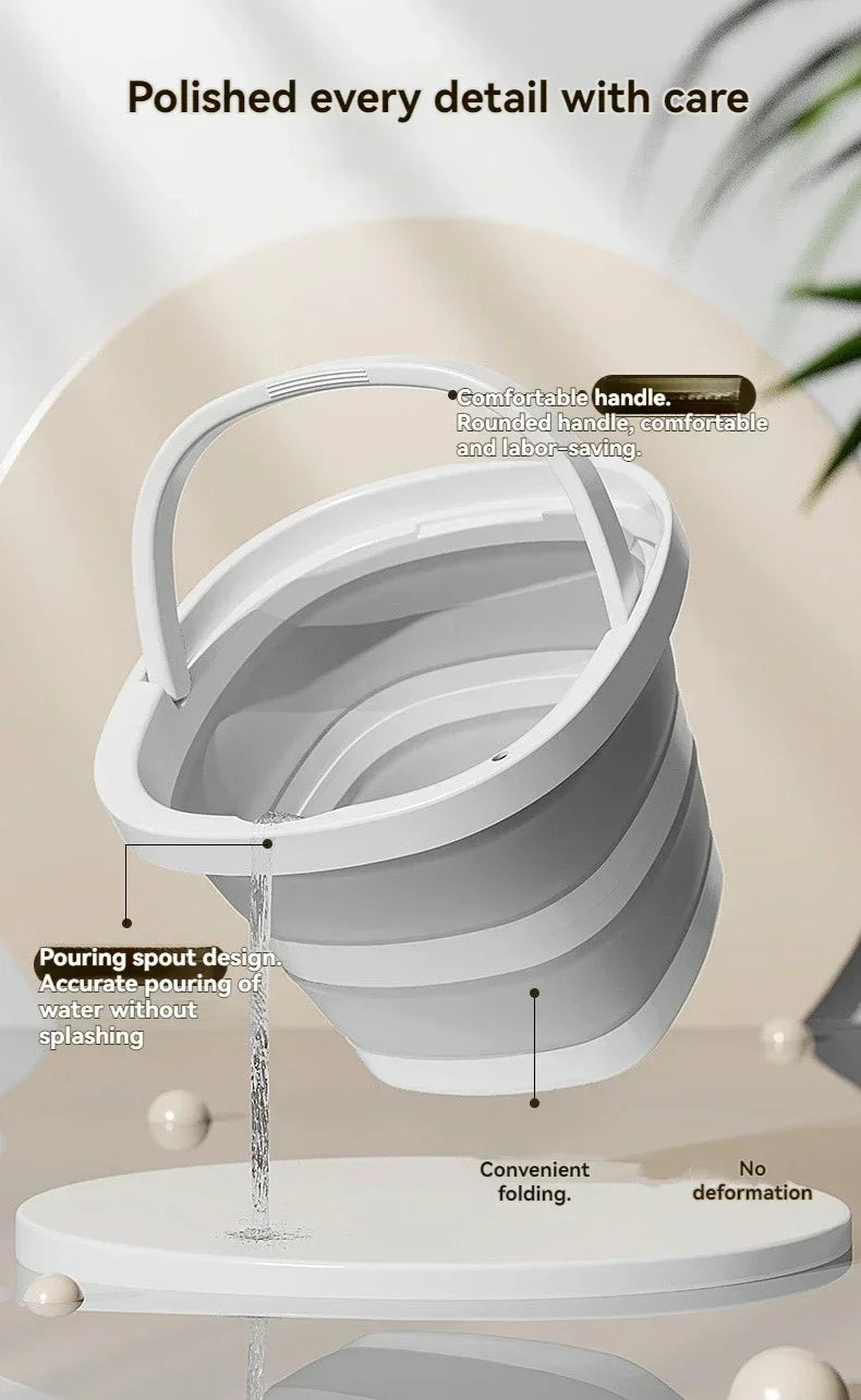 Foldable Water Bucket with Carry Handle for Camping and Home