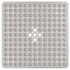 A gray non-slip shower mat with numerous suction cups for use on bathtub or bathroom floors.