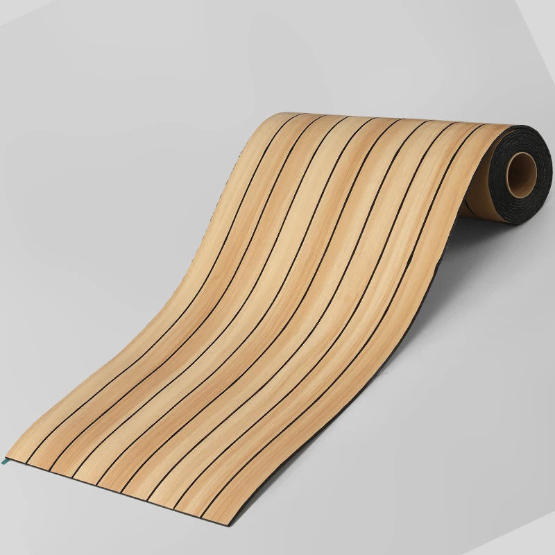 Roll of light wood veneer self-adhesive wall panels for living room decoration