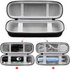 An open black EVA travel case for a toothbrush, showing the protective shell and brush inside.