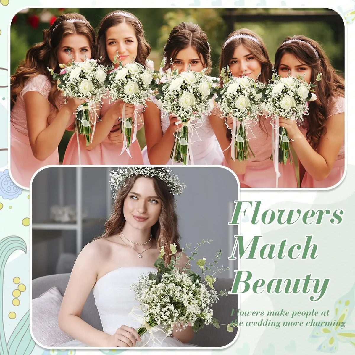 Artificial Gypsophila Baby's Breath Stems for Weddings & Home Décor