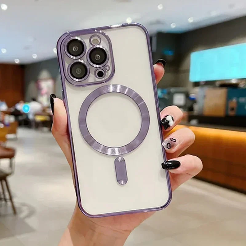 Clear Magnetic iPhone Case with Camera Lens Protector