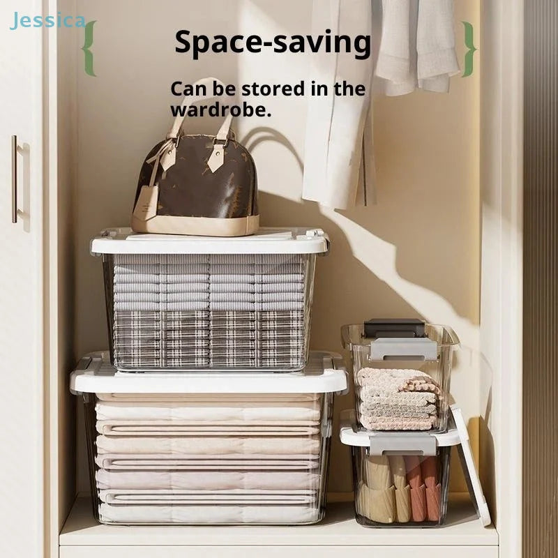Clear Stackable Storage Bins with Secure Lids