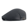 A black men's breathable mesh newsboy cap shown from the side.