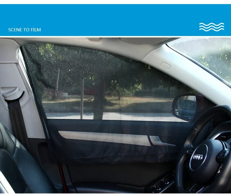 Magnetic Mesh Car Window Sunshade Set – UV Protection & Privacy