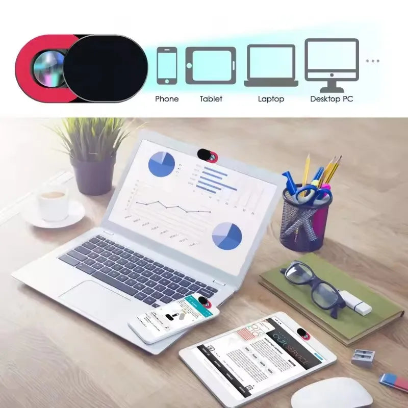 Ultra-Thin Sliding Webcam Privacy Cover for Laptops, Tablets & Phones