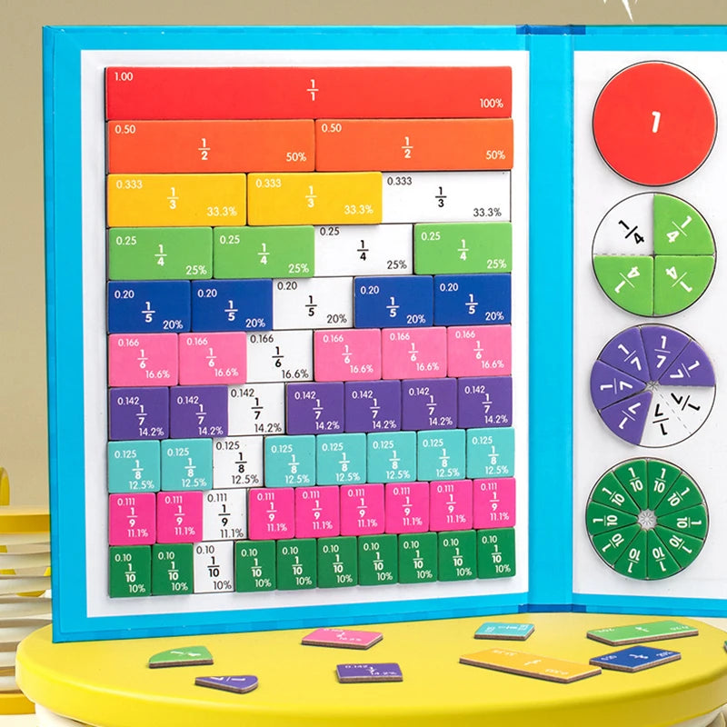 Wooden Magnetic Fraction Learning Book