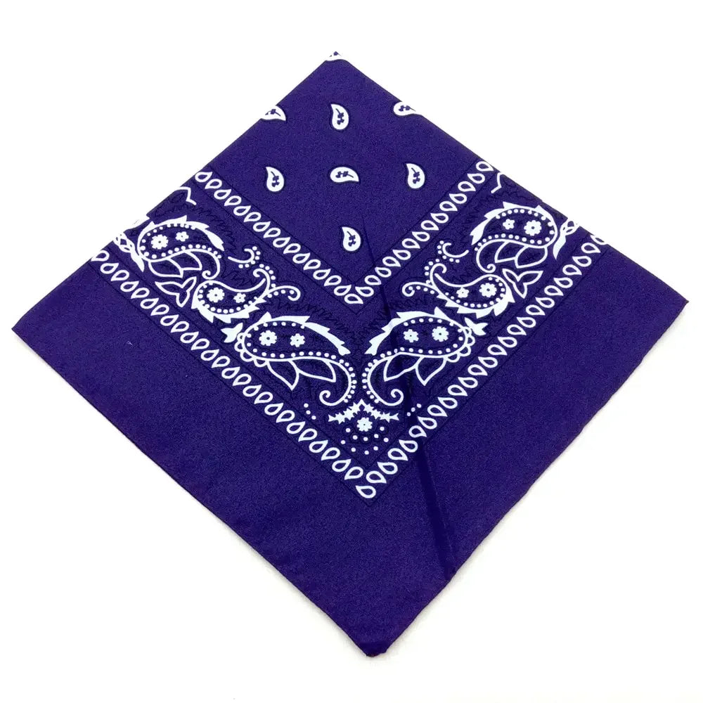 Paisley Bandana Square Scarf – 55cm Cotton Blend for Men and Women