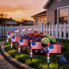 Solar-Powered LED American Flag Garden Light
