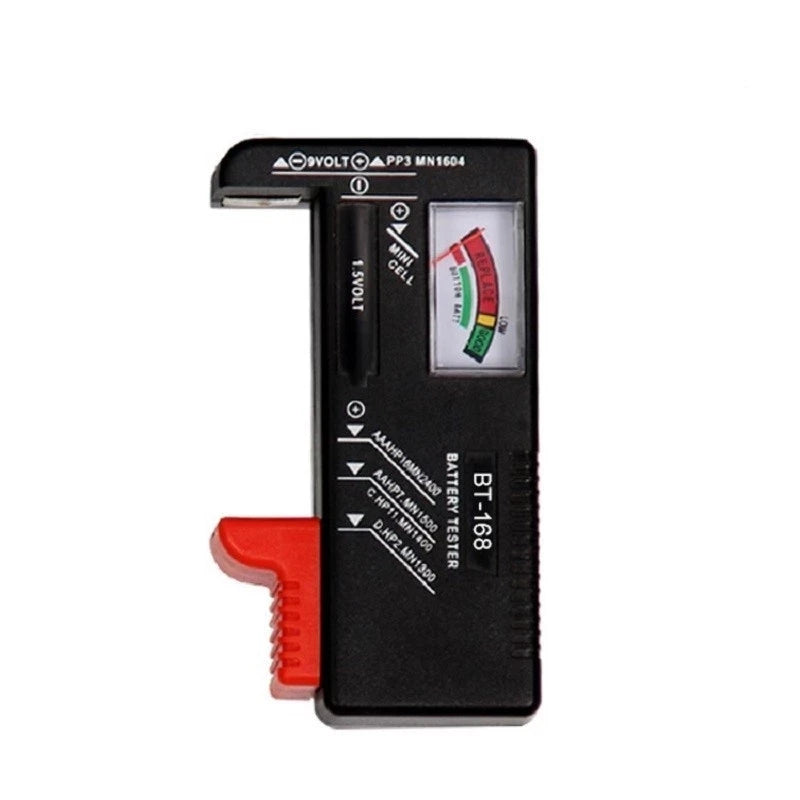 Universal Battery Tester with LCD Display for AA, AAA, 9V, and Button Cells