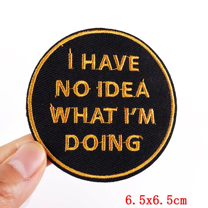 Encouraging Embroidered Iron-On Patches for Jackets, Jeans & Bags