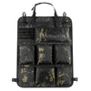 Black tactical seat back organizer bag with seven camouflage pockets for car storage