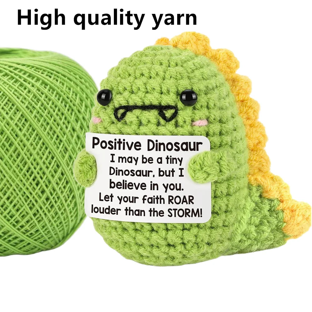 Handmade Wool Knit Potato Plush Doll with Inspirational Card