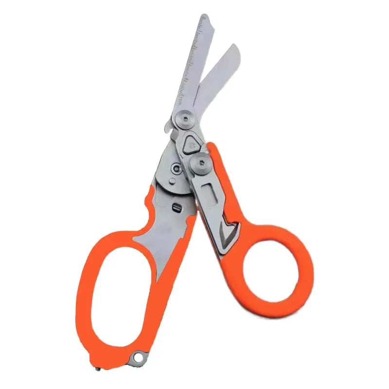6-in-1 Foldable Emergency Rescue Scissors with Safety Hammer