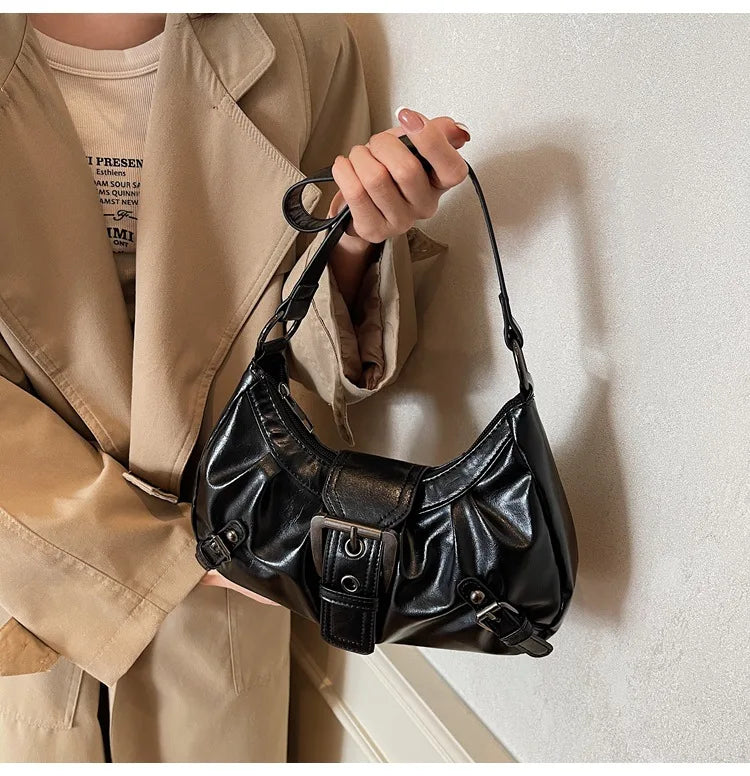 Y2K Retro Pleated Hobo Shoulder Bag