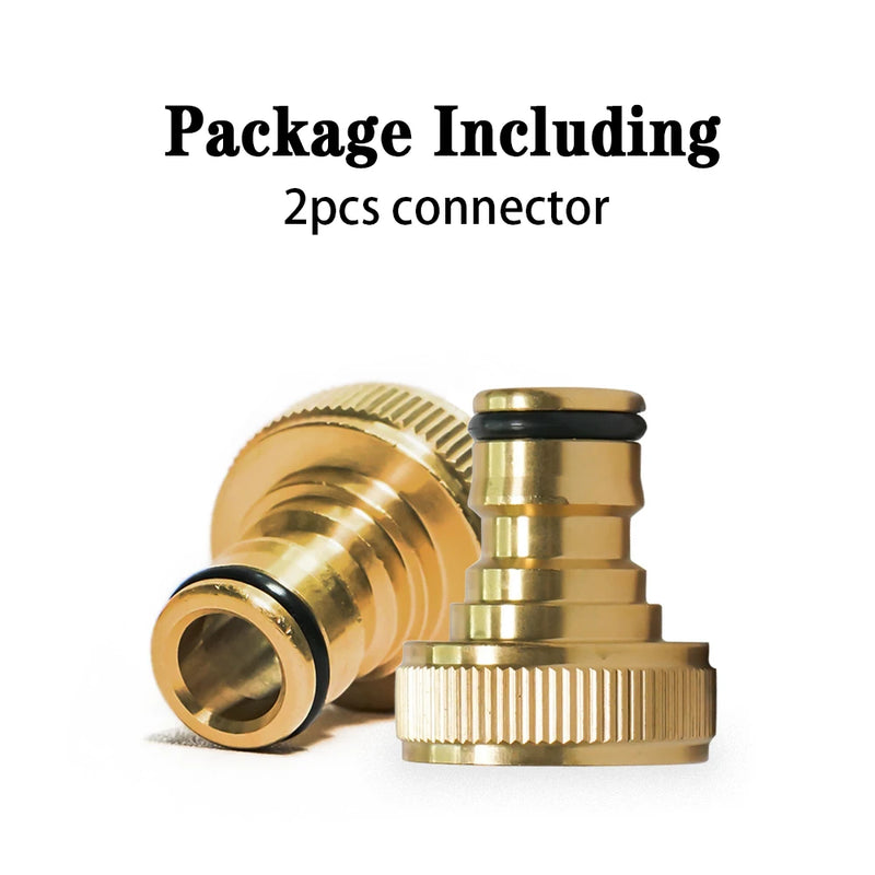 Brass Garden Hose Quick Connectors (2-Pack)