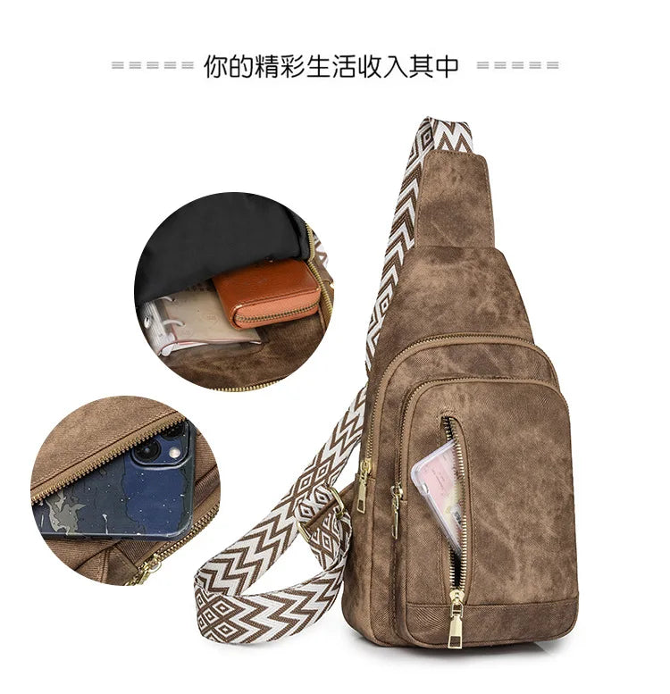 Elegant PU Leather Crossbody Sling Bag for Women