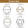 A set of metal scarf ring clips for women featuring various sizes and designs.
