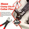 A close-up view of a red and black hose clamp pliers tool used for handling hose clips.