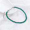 Natural Stone Bead Bracelet with Adjustable Lace-Up Closure