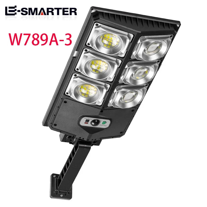An LED floodlight fixture with four light sources mounted on a black housing, designed for outdoor use.