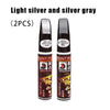 Two paint repair pens in light silver and silver gray colors for touch-up work