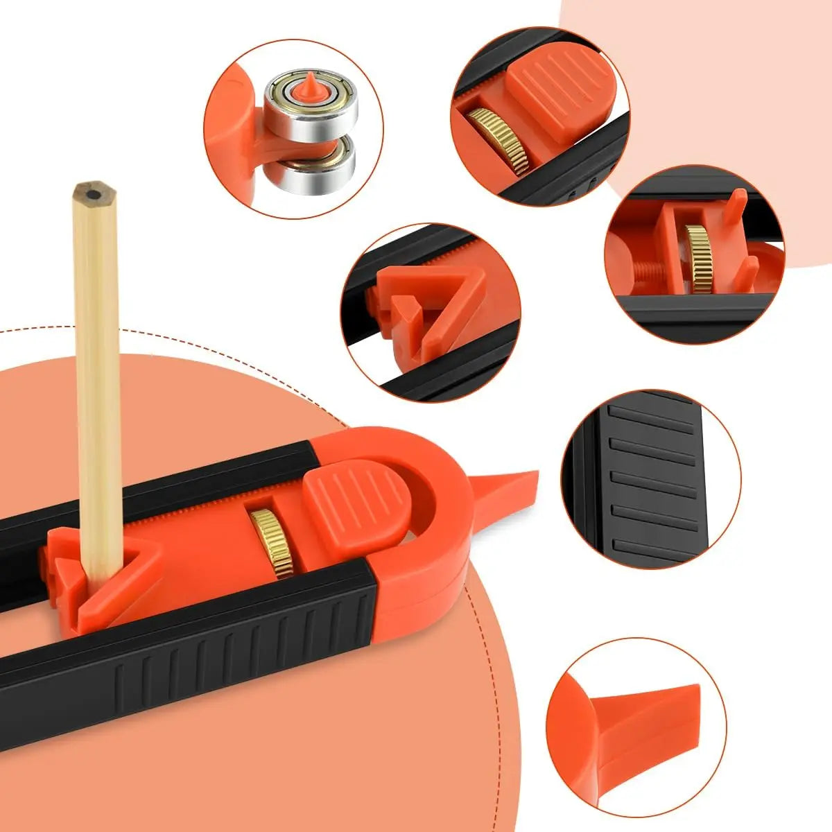 Contour Scribing Ruler with Lock for Precise Woodworking