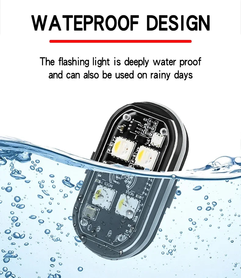 Wireless RGB Strobe Warning Light with USB Charging