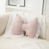 Decorative Bow Cushion with Lace Trim