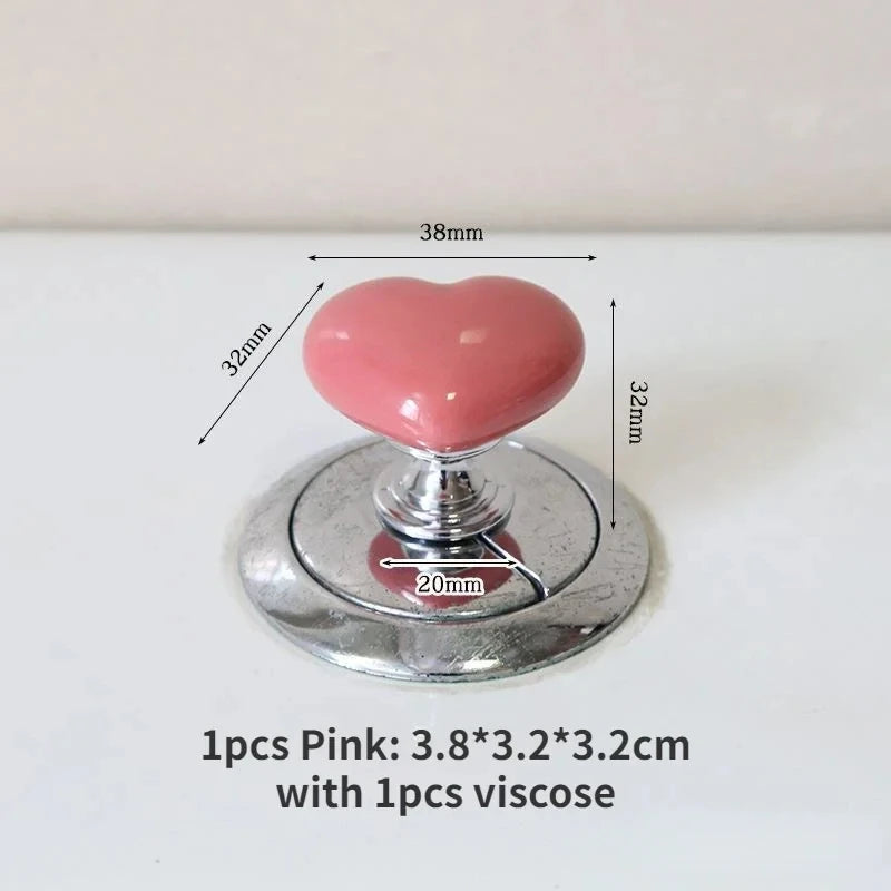 Heart-Shaped Toilet Flush Button