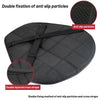 Black ergonomic motorcycle seat cushion with double fixation of anti slip particles and cross straps