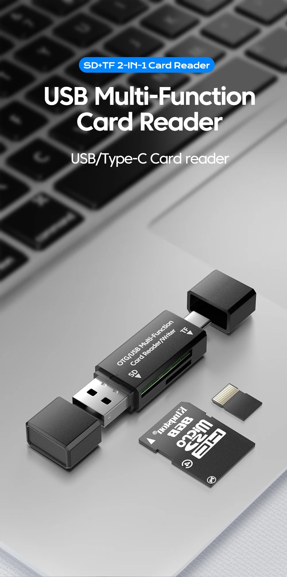 2-in-1 USB-C & USB-A Memory Card Reader