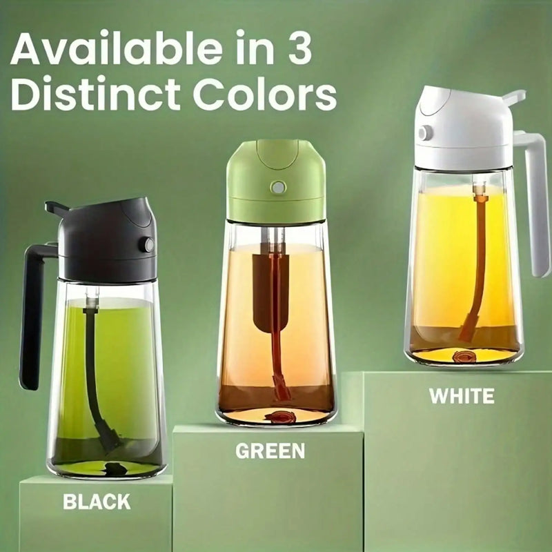 Round Glass Oil Dispenser & Spray Bottle