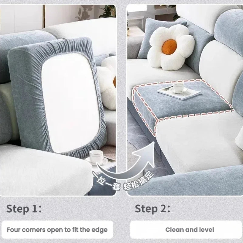 Universal Stretch Sofa Cover with Full Backrest and Headrest