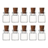 Set of 10 Mini Glass Bottles with Cork Stoppers for DIY and Decor