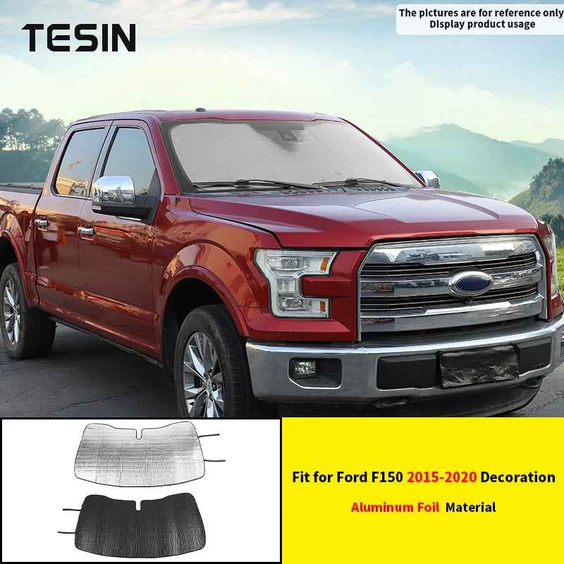Ford F-150 Windshield Sun Shade - Heat Blocking Aluminum Foil Cover