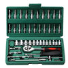 46-Piece Socket and Ratchet Wrench Set for Home and Auto Repairs