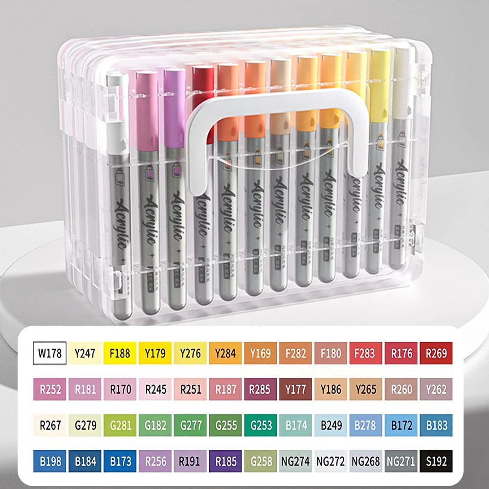 Acrylic Brush Markers with Automatic Ink Flow for Canvas, Wood & Glass Art