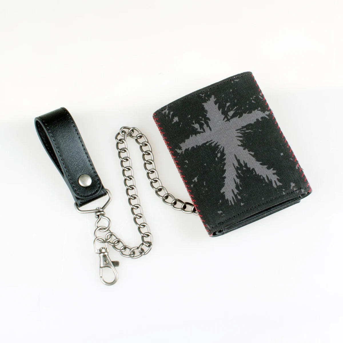 Triple-Fold Chain Wallet with Card Holder and ID Window