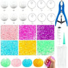 A collection of various colored stress relief squeeze balls and related tools for DIY use.
