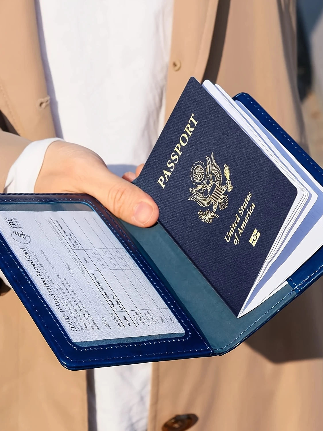 RFID-Blocking Leather Passport Holder with Card Slots