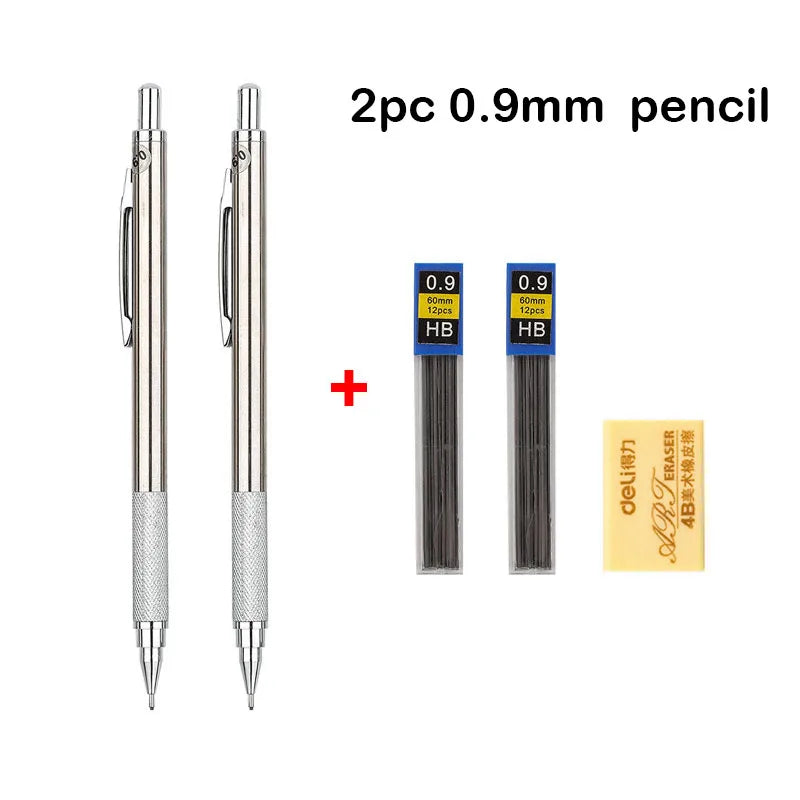 Full Metal Mechanical Pencil Set with Assorted Lead Sizes