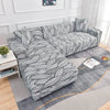Printed L-Shape Sofa Cover with Elastic Edge