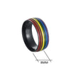 Anillo de Acero Inoxidable con Rayas Arcoíris