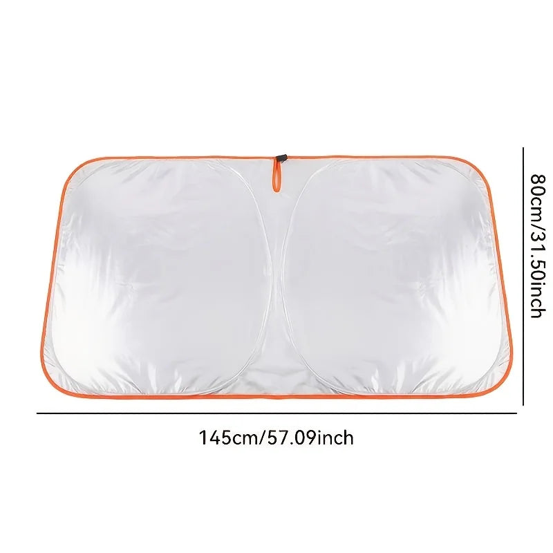 No-Drill Windshield Sunshade with Storage Pouch